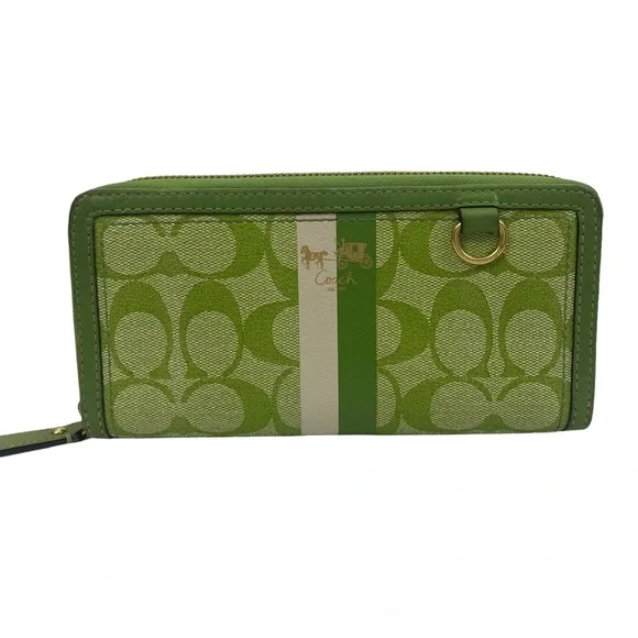 小物 Vintage Coach Soho wallet Green Canvas Vintage Coach Soho wallet Green Canvas